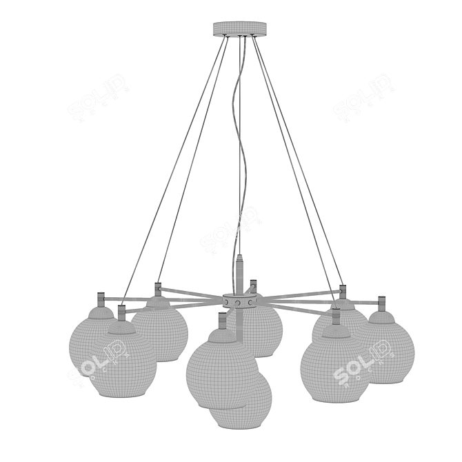  Modern Black Glass Pendant Light 3D model image 2