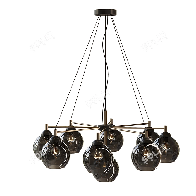  Modern Black Glass Pendant Light 3D model image 3