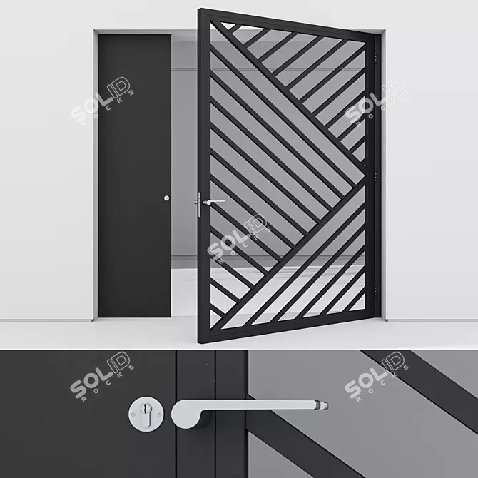 Corona Aluminium Door Model 3D 3D model image 4