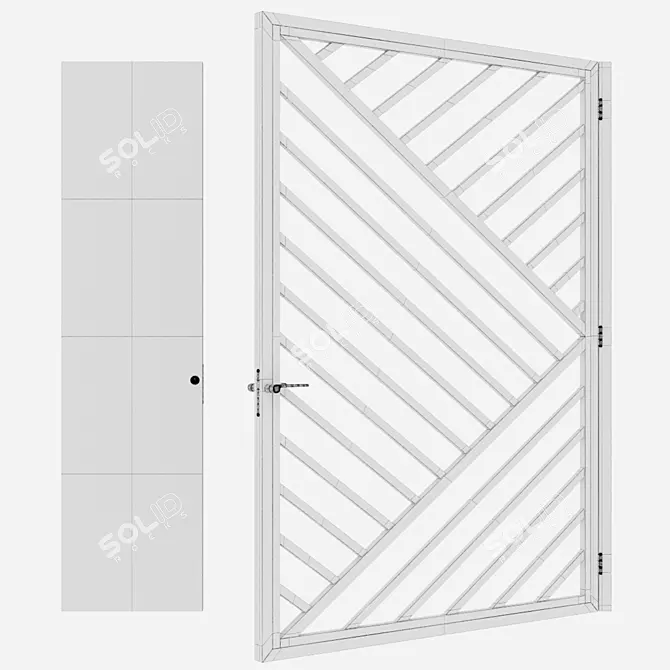 Corona Aluminium Door Model 3D 3D model image 7