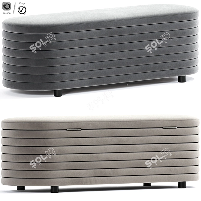 Multifunctional Jaymie Storage Bench 3D model image 1