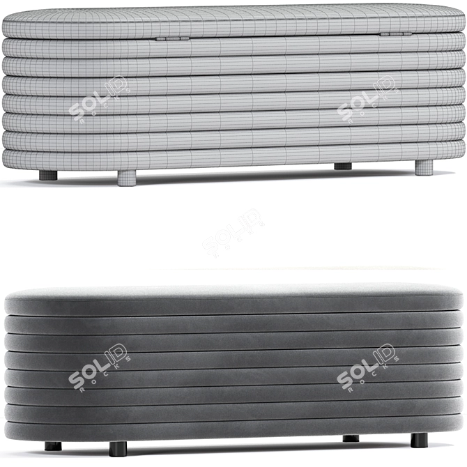 Multifunctional Jaymie Storage Bench 3D model image 2