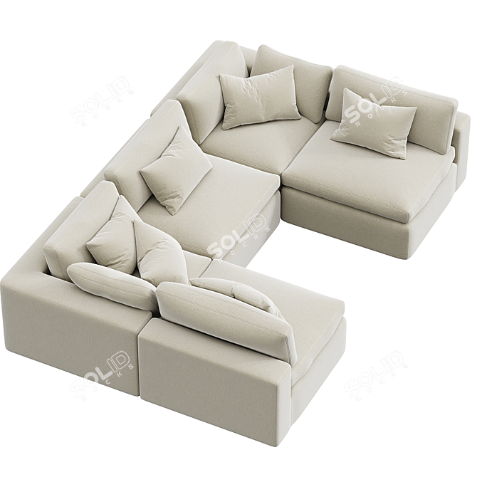 Navy Dream Sectional Sofa 07 3D model image 2