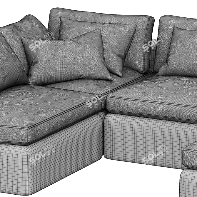 Navy Dream Sectional Sofa 07 3D model image 3
