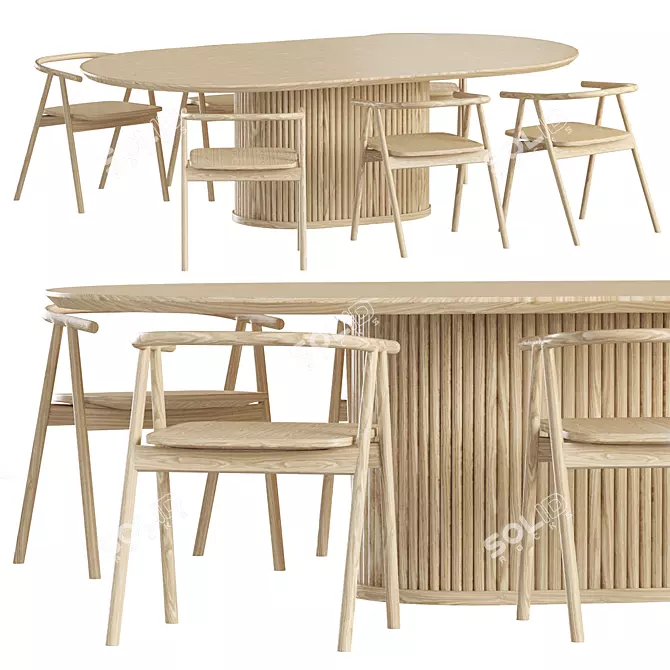 Modern Dining Set Industrywest Furniture 3D model image 1