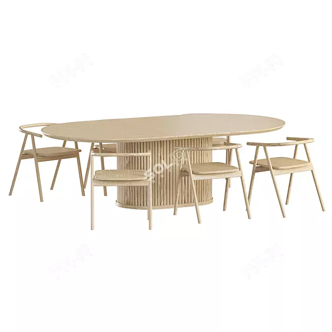 Modern Dining Set Industrywest Furniture 3D model image 4