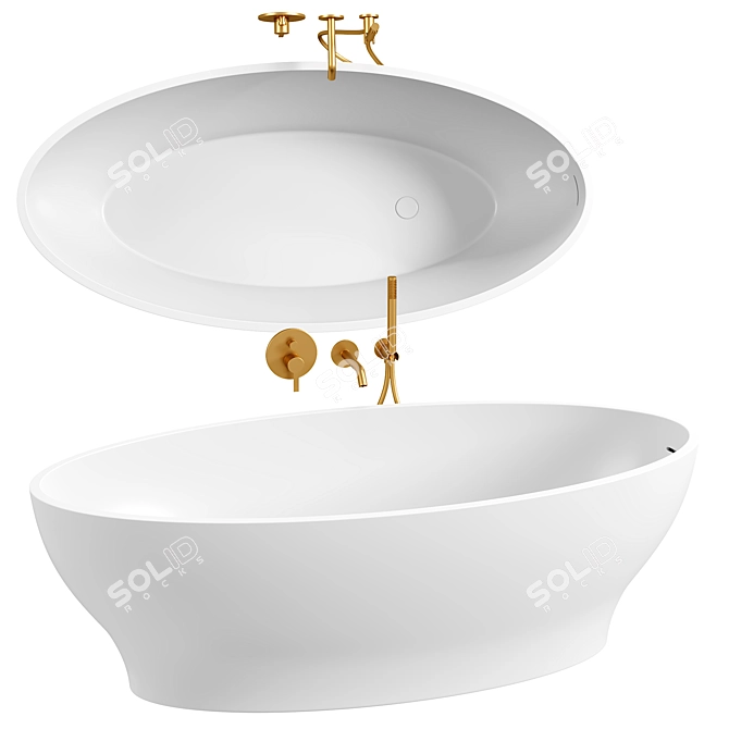 Elegance Stone Bath 1700mm 3D model image 1