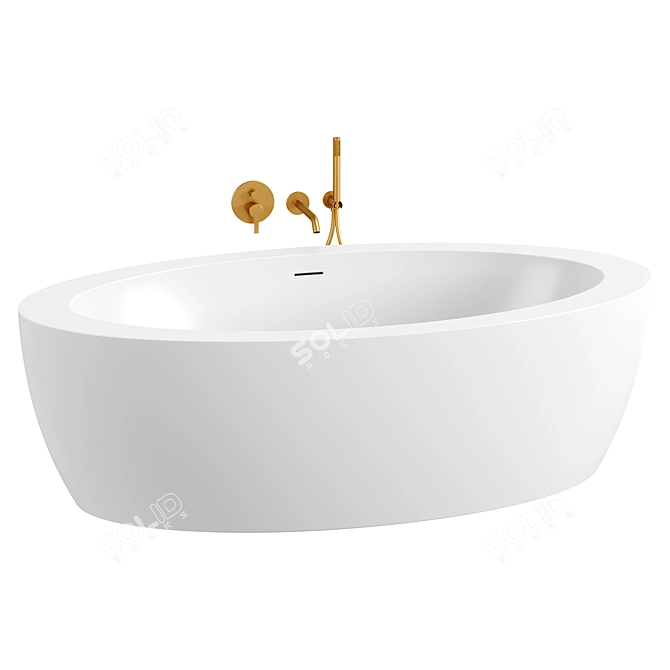 Ocean Stone Bath 1900mm Freestanding 3D model image 2