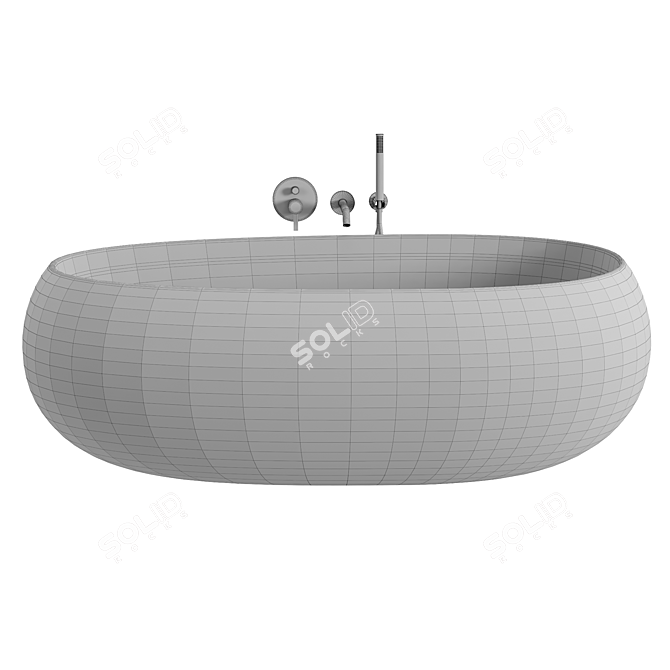 Elegant 1800mm Stone Freestanding Bath 3D model image 4