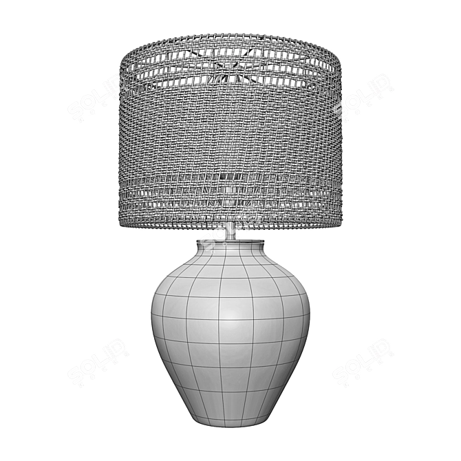 Handmade Woven Table Lamp 3D model image 2