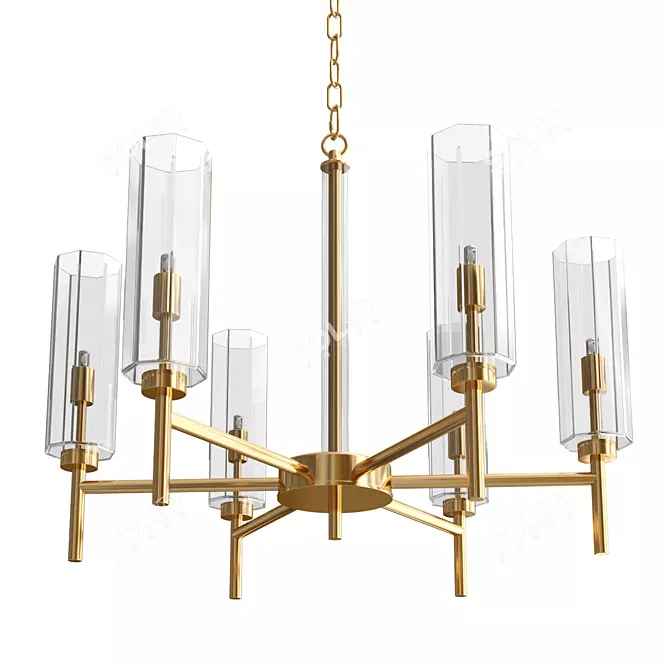 Graceful 6-Light Pendant Chandelier 3D model image 1