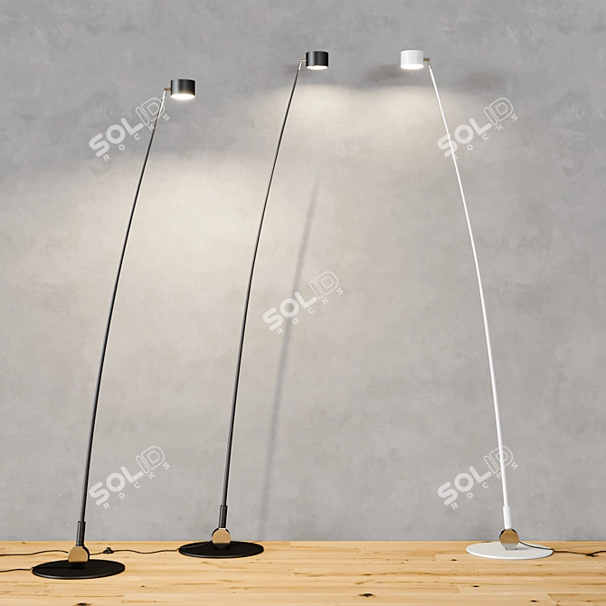 Sleek Modern SAMPEI Floor Lamp 3D model image 2