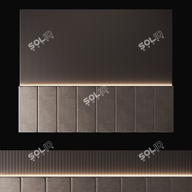 Contemporary Wall Panel Decor 3D model image 1