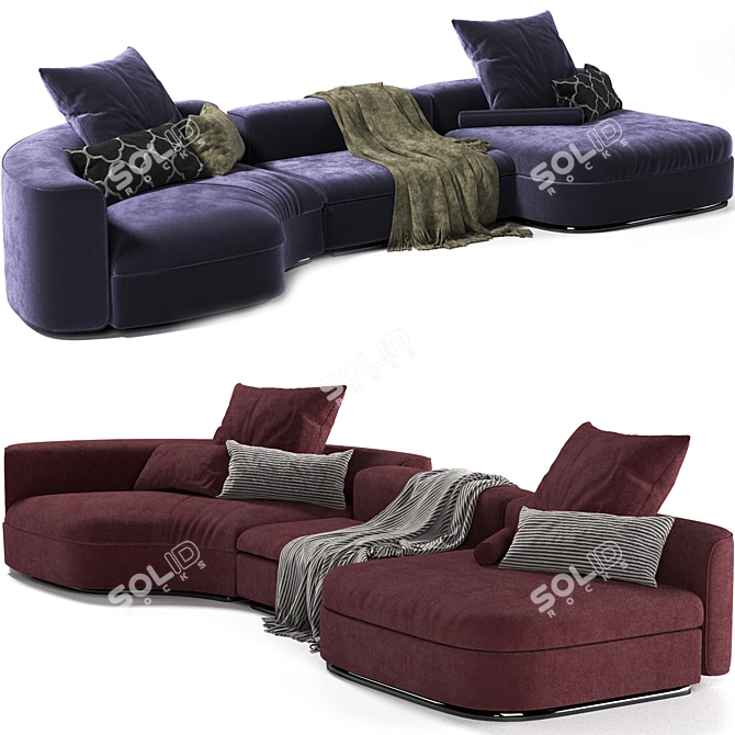 Elegant Baxter Piaf Sofa 2017 3D model image 1