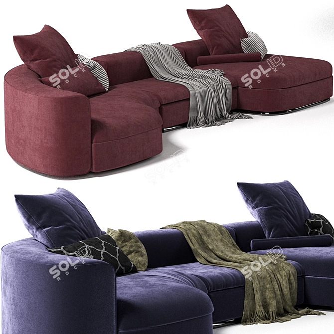 Elegant Baxter Piaf Sofa 2017 3D model image 2