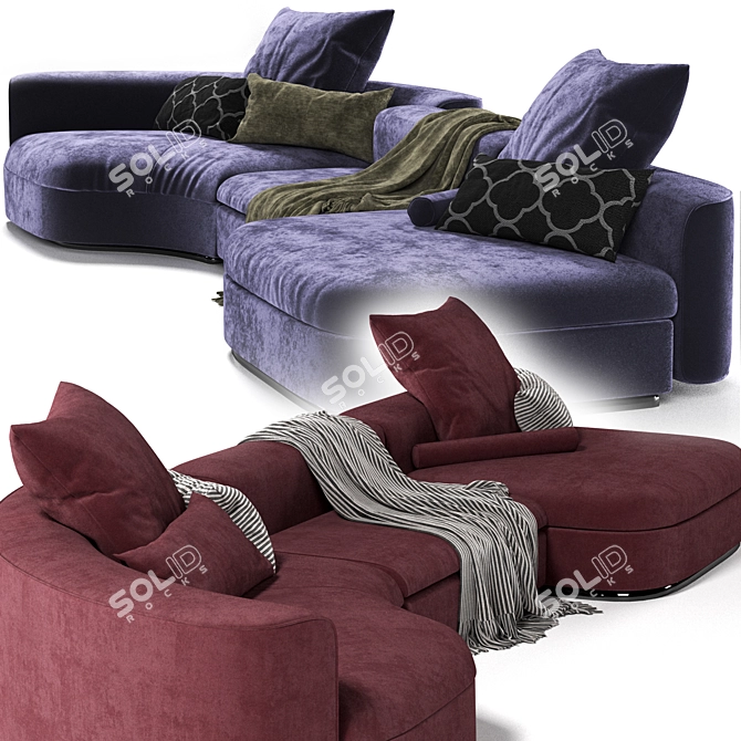Elegant Baxter Piaf Sofa 2017 3D model image 3