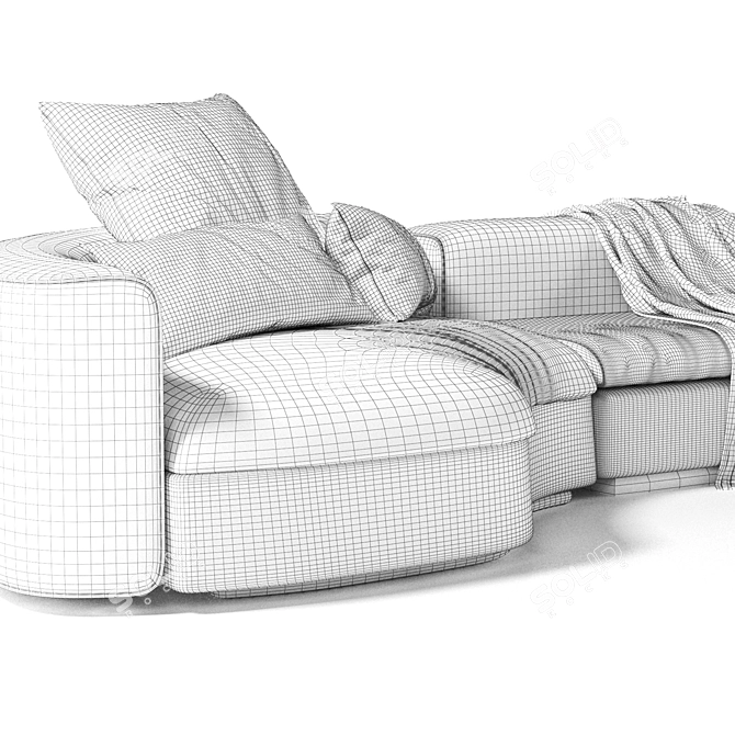Elegant Baxter Piaf Sofa 2017 3D model image 4