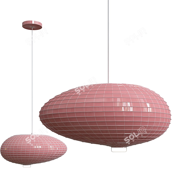 Sleek AKARI Pendant Light 3D model image 3