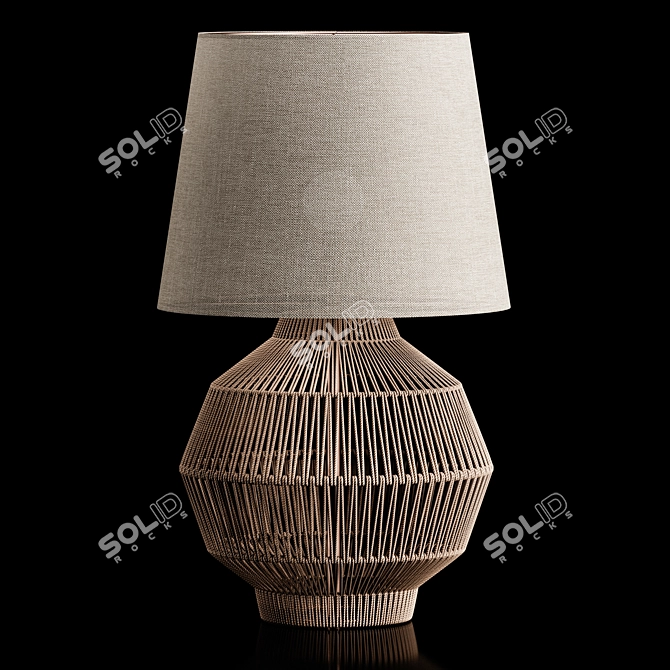 Cabo Rattan Table Lamp 3D model image 1