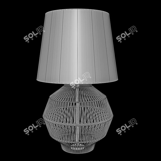 Cabo Rattan Table Lamp 3D model image 2