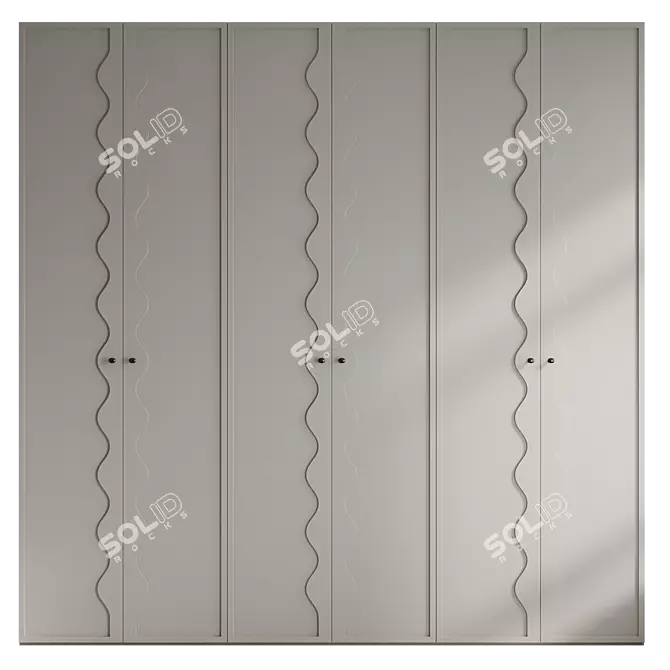 Customizable Wardrobe Wave 3D model image 1