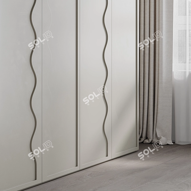 Customizable Wardrobe Wave 3D model image 2