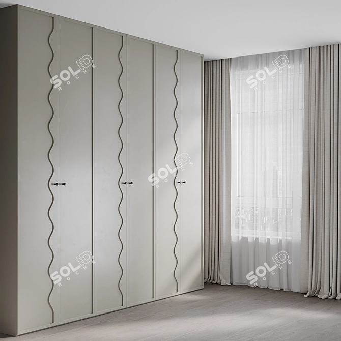 Customizable Wardrobe Wave 3D model image 3
