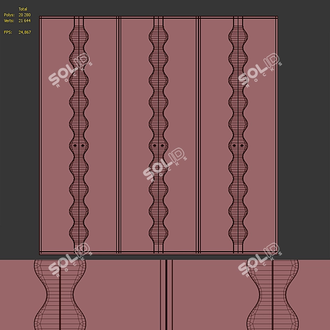 Customizable Wardrobe Wave 3D model image 5