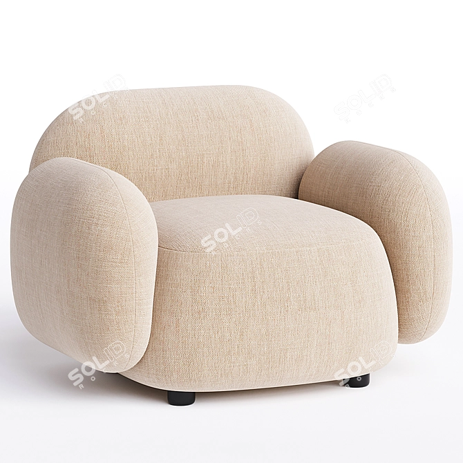 Modern Fabric Armchair Jason Ju 3D model image 1