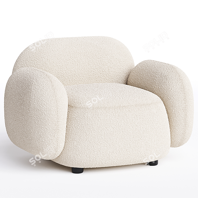 Modern Fabric Armchair Jason Ju 3D model image 2