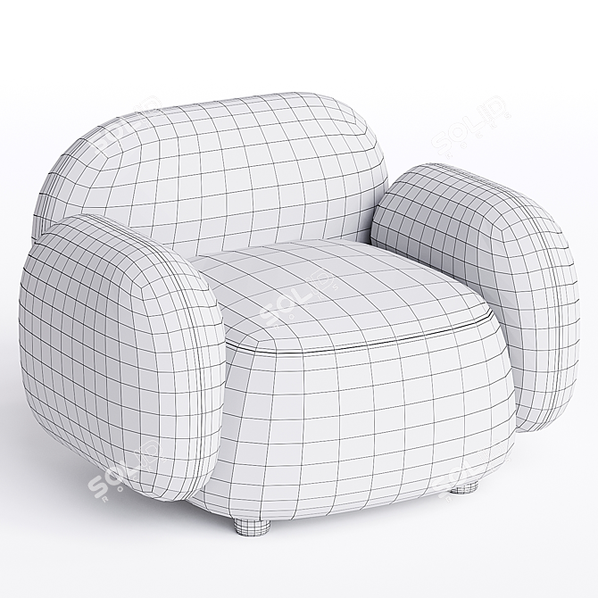 Modern Fabric Armchair Jason Ju 3D model image 3