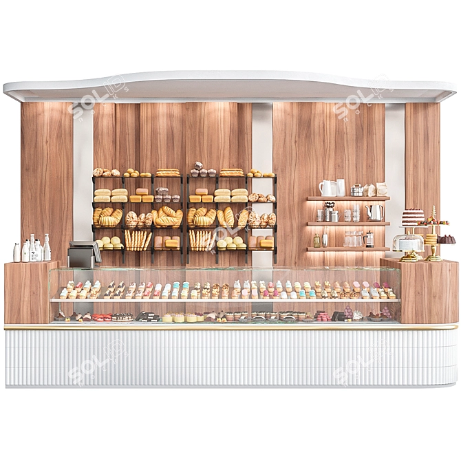 Modern Bakery Dessert Models Collection 3D model image 1