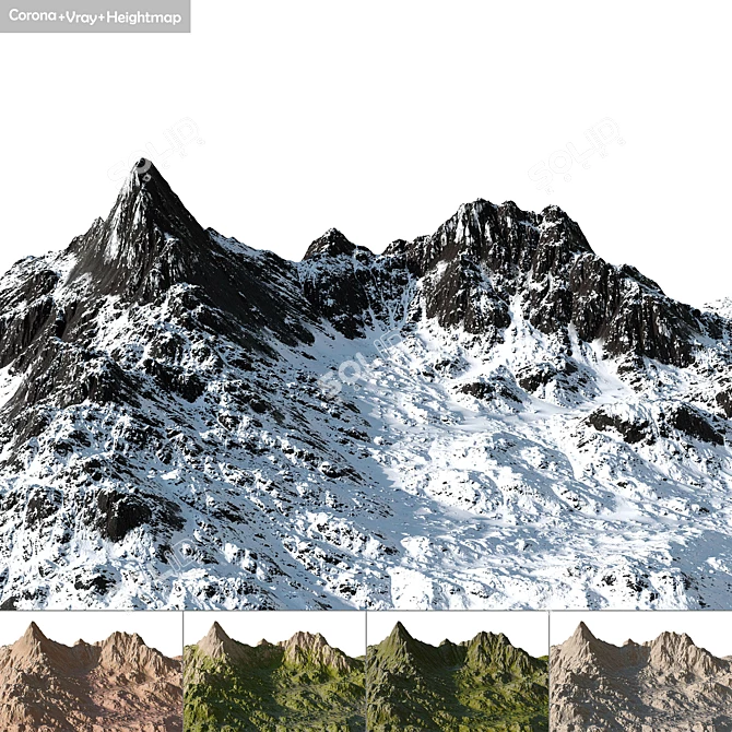 Mountain Vol 2 Terrain Model 3D model image 1