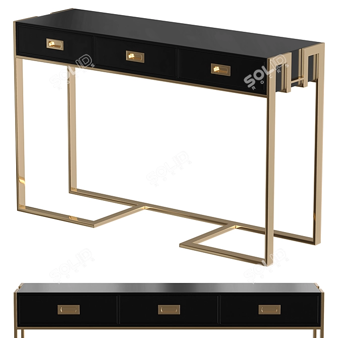 Modern Black Console Entryway Table 3D model image 1