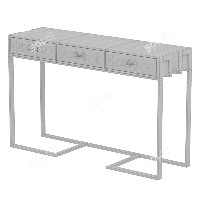 Modern Black Console Entryway Table 3D model image 4