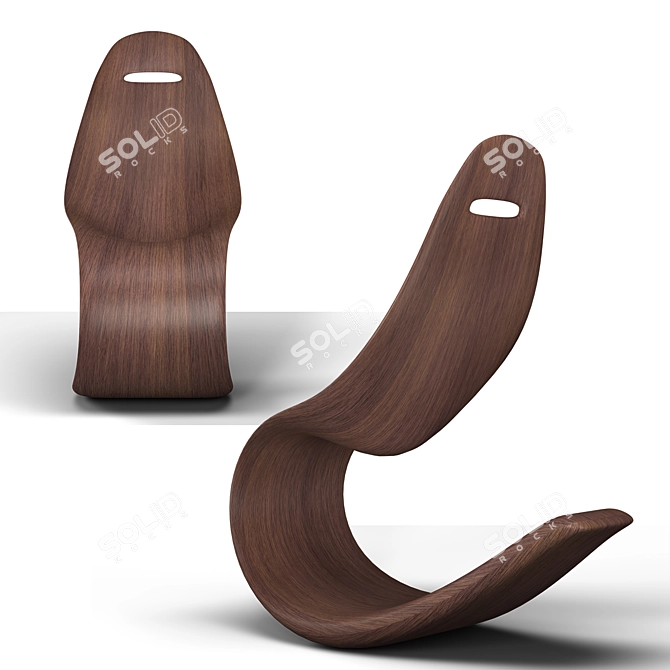 PBR Wood Carve Chair Texture 3D model image 2