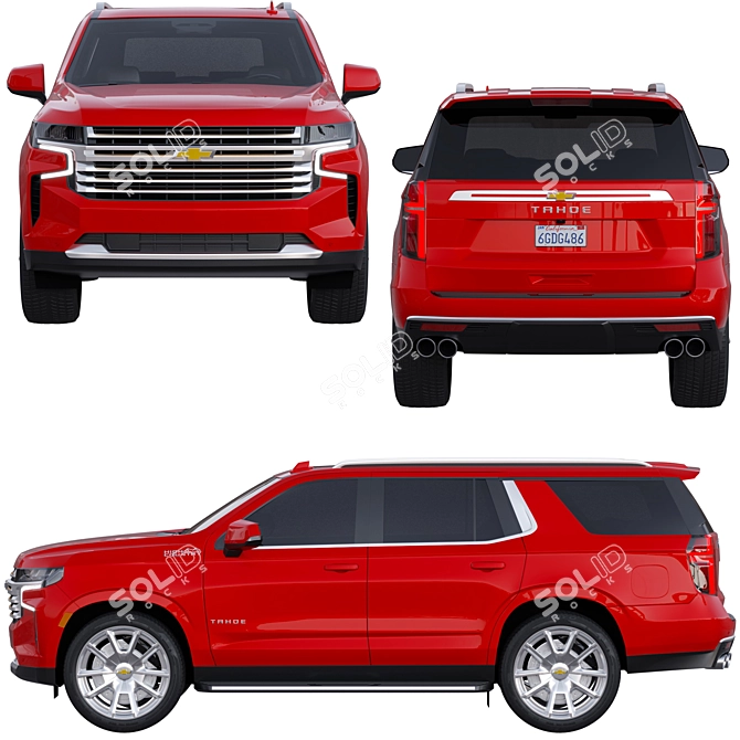 Title: 2022 Chevrolet Tahoe High Country 3D model image 2