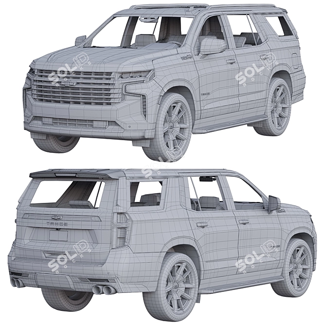 Title: 2022 Chevrolet Tahoe High Country 3D model image 3