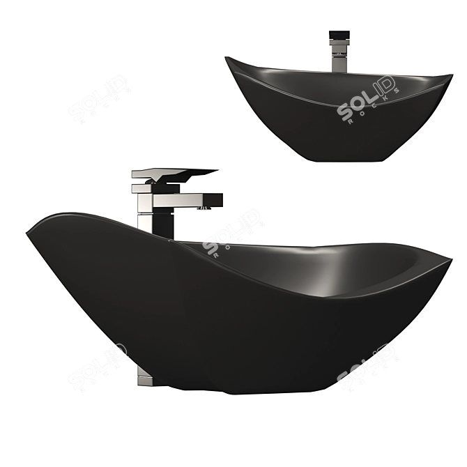 Stylish Wash Basin Unit 3D model image 1