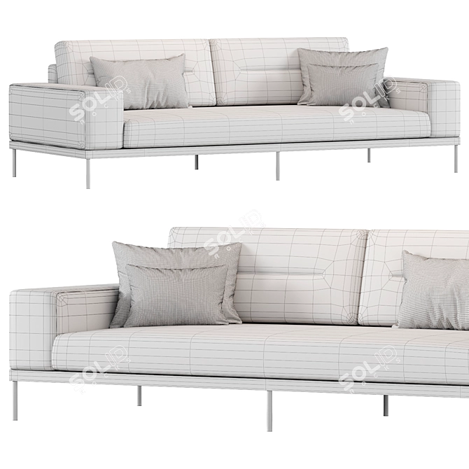 Luxurious Ivory Mauro Sofa 3D model image 3