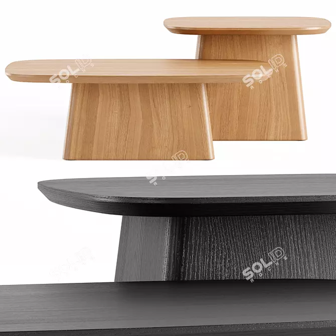 Elegant NITA Coffee Tables Set 3D model image 2