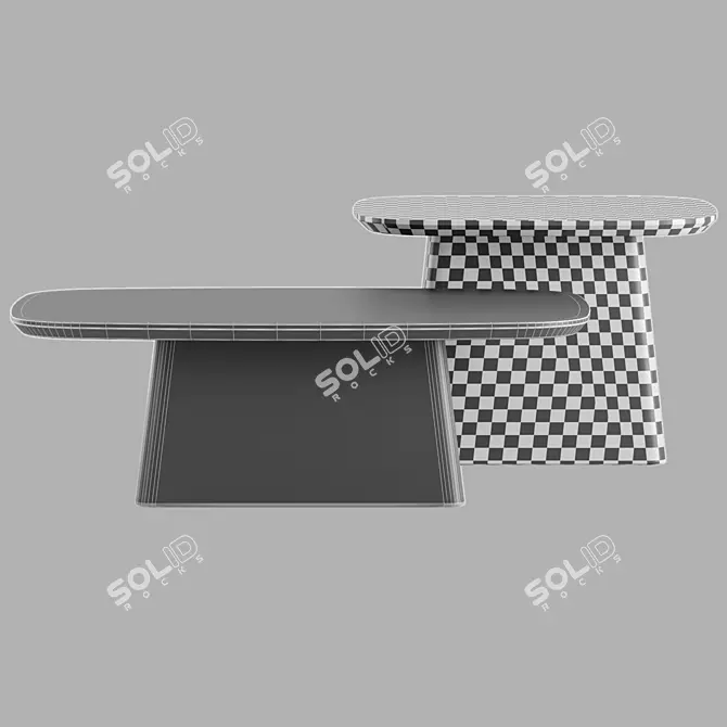 Elegant NITA Coffee Tables Set 3D model image 5