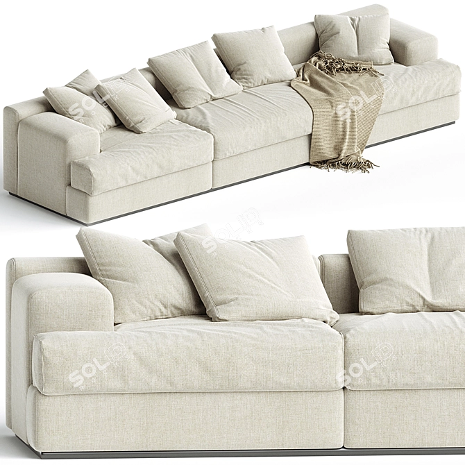 Miloe 3 Seater Sofa 3D model image 1