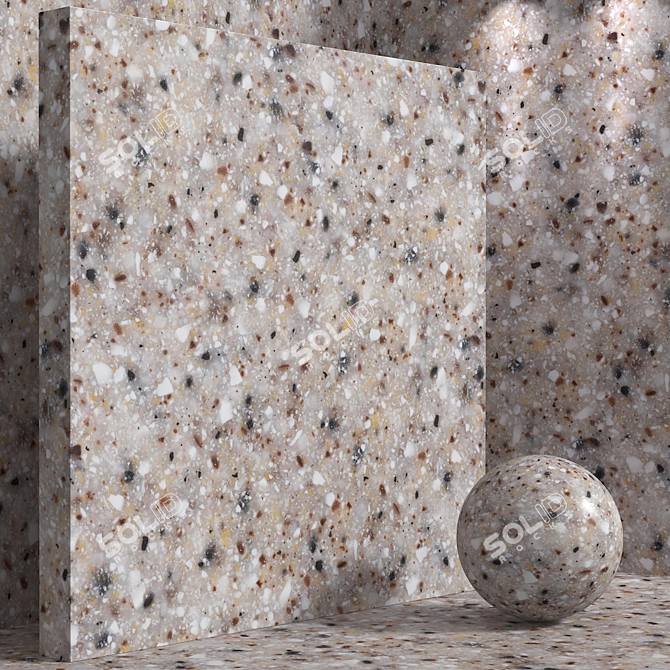 Seamless Terrazzo Quartzite Material Set 3D model image 2