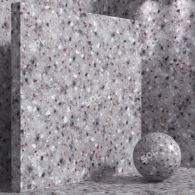 Seamless Terrazzo Quartzite Material Set 3D model image 3