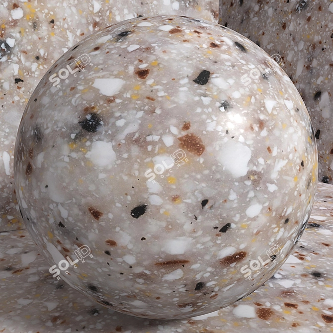 Seamless Terrazzo Quartzite Material Set 3D model image 4