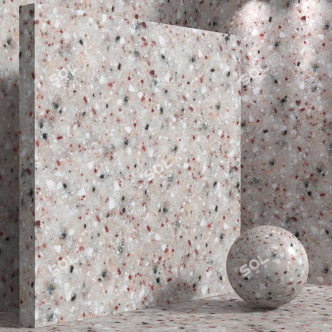 Seamless Terrazzo Quartzite Material Set 3D model image 5