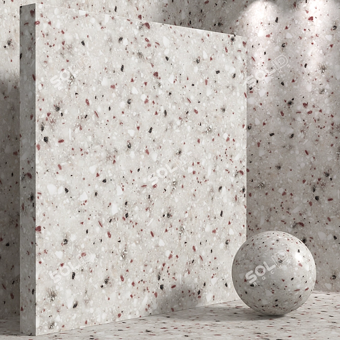 Seamless Terrazzo Quartzite Material Set 3D model image 6