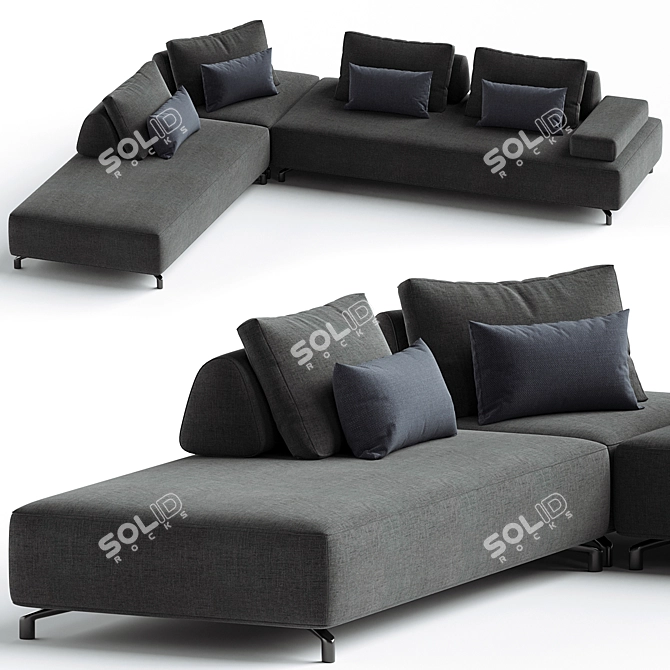  Sleek Design Sofa, G Gualtierotti 3D model image 1