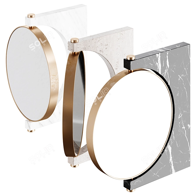 Elegant Pepe Marble Wall Mirror 3D model image 2